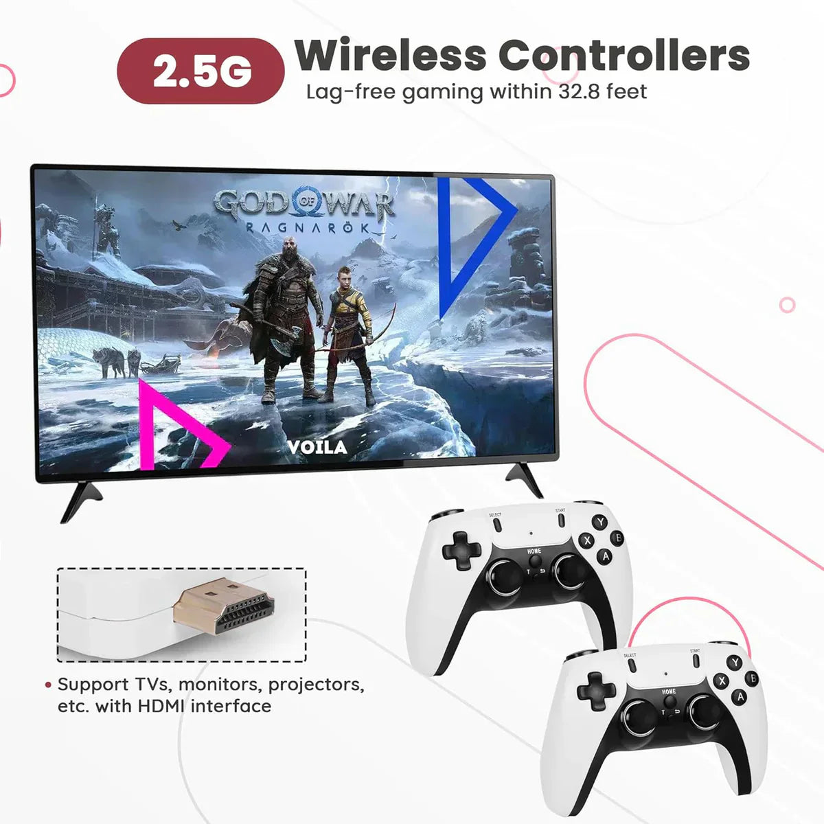 M22 64GB Retro Game Stick – 50,000+ Games | 1080P HD | 52 Emulators | Classic Edition