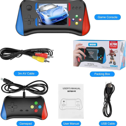 X7M HD Mini Retro SUP Handheld Game Console Portable with 3.5 inch Screen and 500+ Built-in Games