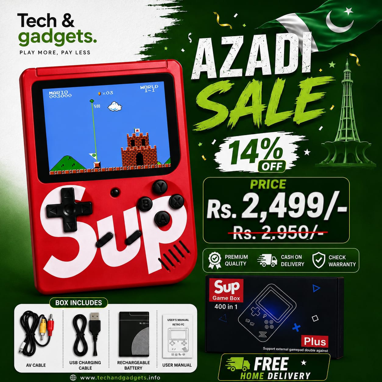 X7M HD Mini Retro SUP Handheld Game Console Portable with 3.5 inch Screen and 500+ Built-in Games